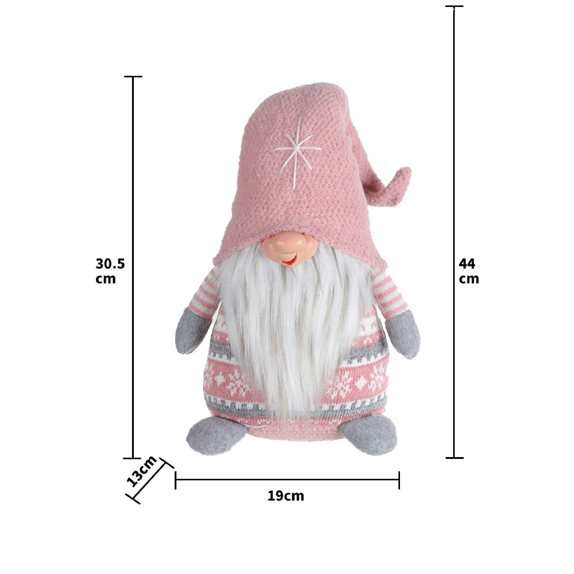 Rebecca Mobili Gnomo Decorativo Rosa Grigio – Folletto Portafortuna In Poliestere, 30,5 Cm, Per Natale E Arredamento Moderno - 4