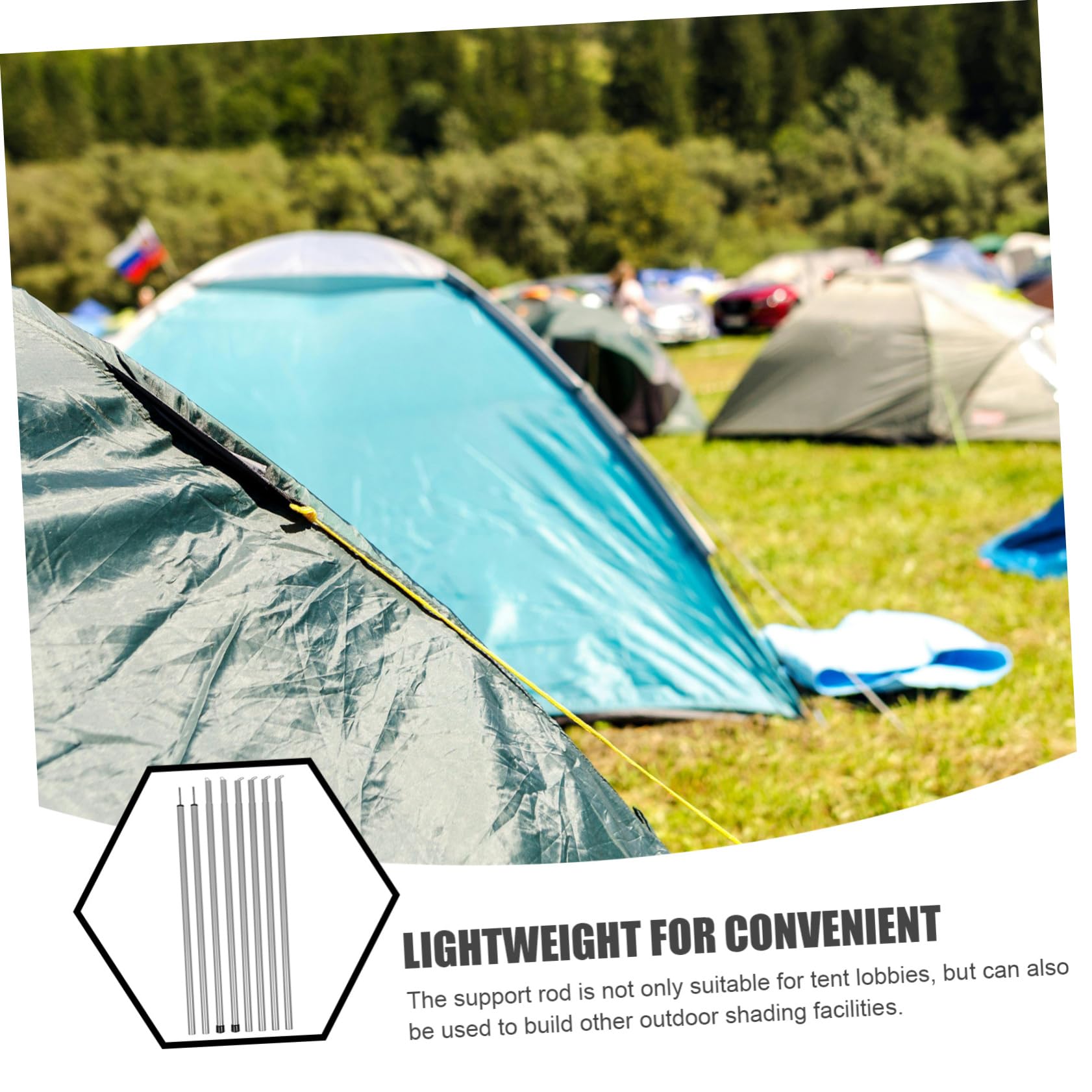 BESPORTBLE Support de Tente poteaux de bâche télescopiques Poteau de Tente auvent Cadre de Tente Accessoires de Camping tiges d'auvent de Tente piquets de Tente Solides Le Fer