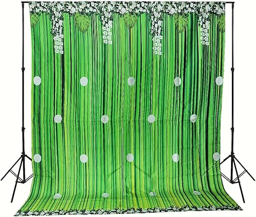 Telón de fondo tradicional indio Pooja verde floral elegante de 8 x 10 pies para boda, recepción, compromiso, inauguración de la casa, Diwali,