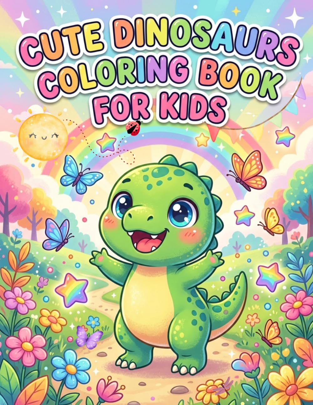 Adorable Dinosaur Coloring Book for Kids: 50 Cute Dino Coloring Pages for Toddlers and Young Children Ages 3-7