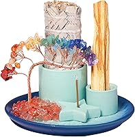 Vista 7 de Soporte multifuncional para incienso y velas, quemador de salvia ardiente de Palo Santo, cuenco para manchas, centro de mesa de café, decoración