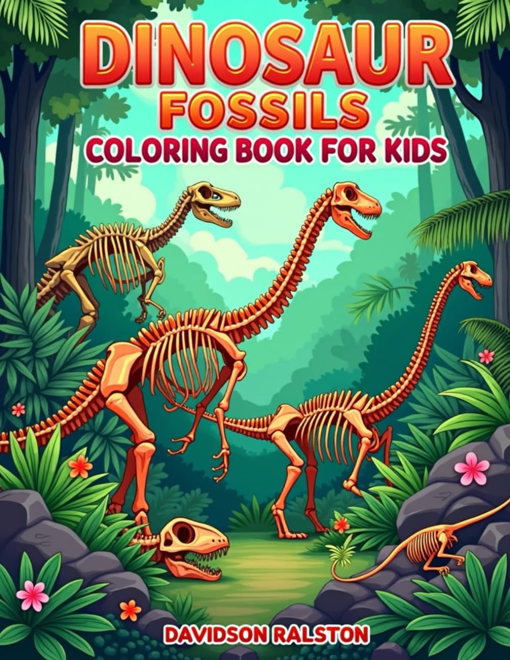 Dinosaur Fossils Coloring Book for Kids: Explore Dinosaur Skeletons, Fossils, Prehistoric Creatures Coloring Journey Through Dinosaur Fossils and Ancient Bones