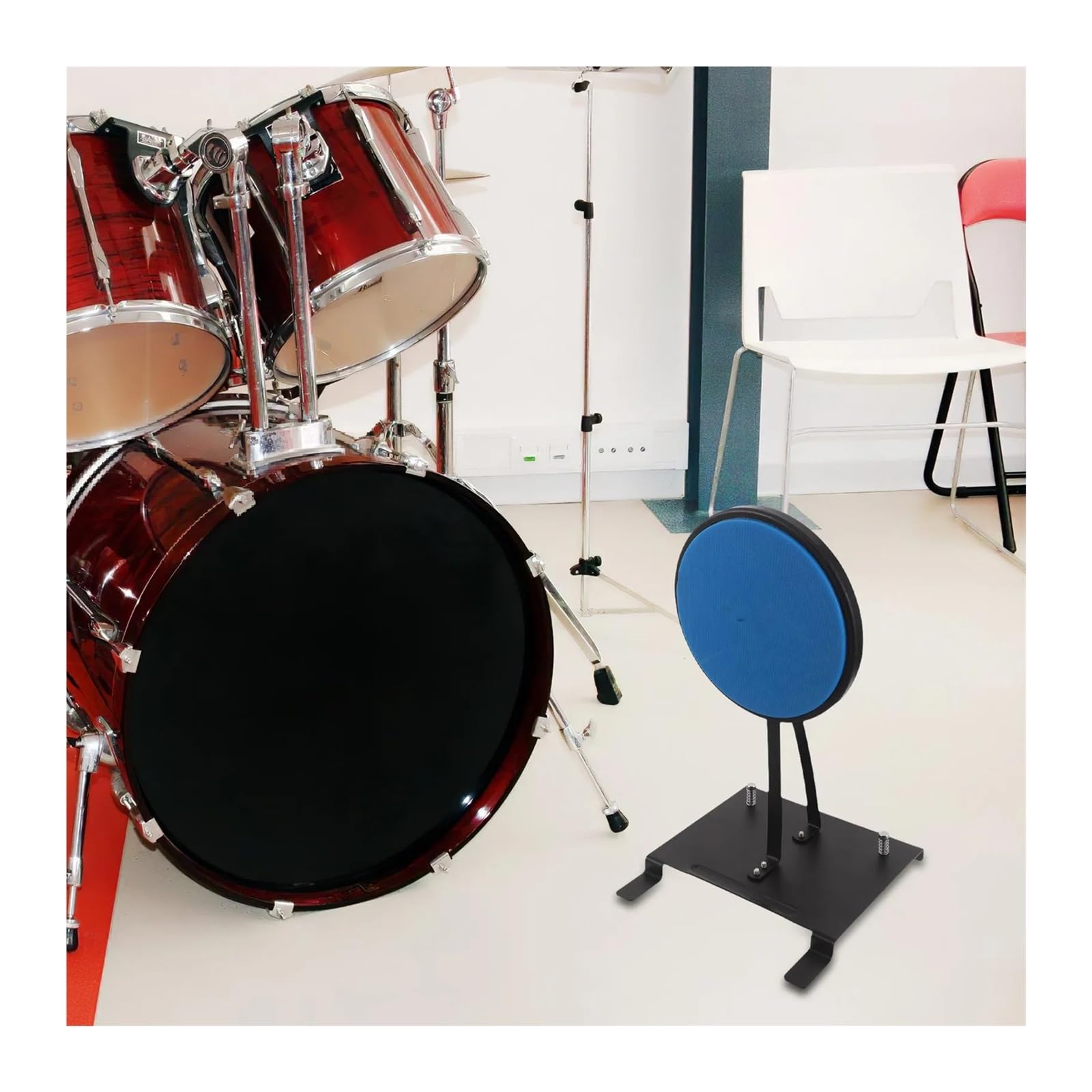 Esercitazione sul pad for batteria: pad for esercitazione sul pedale della grancassa - Tappetino for esercitarsi con la riduzione del rumore for principianti che suonano percussioni silenziose
