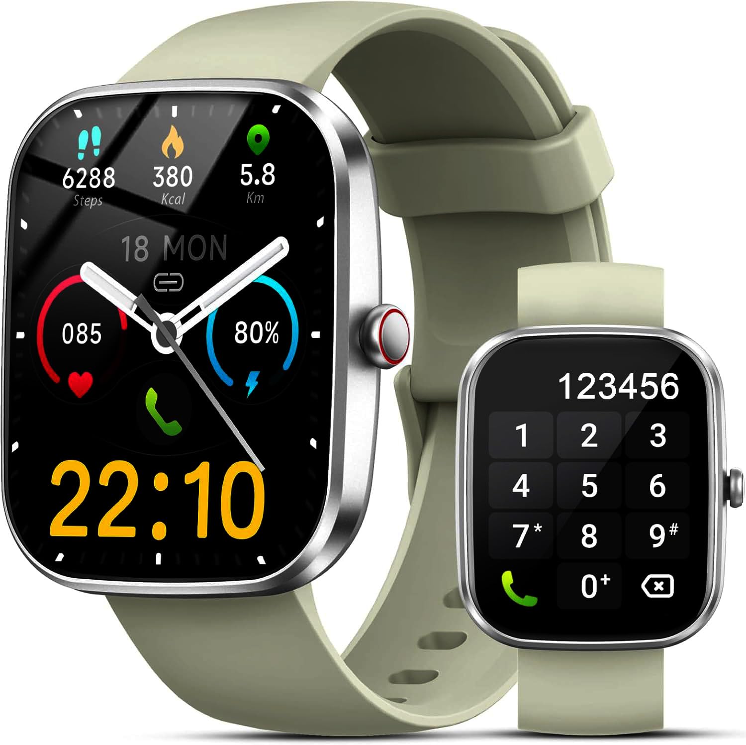 Nuovo Smartwatch Uomo Donna, 112+ Sportive Fitness Tracker con Sonno Contapassi Cardiofrequenzimetro, Impermeabil IP68 Smart Watch per Android/iOS, 1.96" Smartwatch con Effettua/Risposta Chiamate