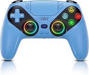 GGiking RGB Wireless Controller für PS5/Pro/Slim & PC, Bluetooth Gamepad mit Paddles, Touchpad, Macro, Turbo, Dual-Vibrati…