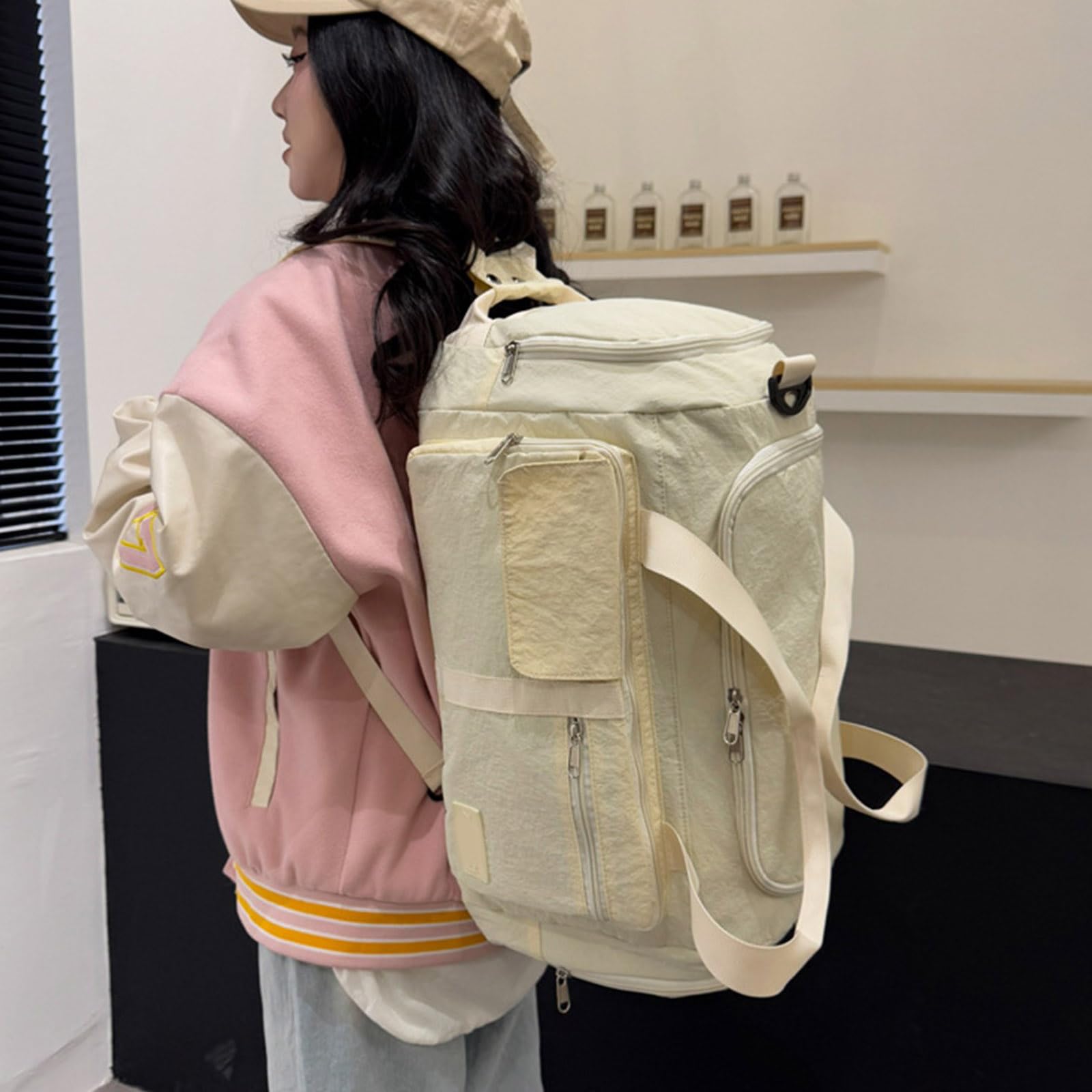 Borsa da viaggio pieghevole Zaino per bagagli Borsa da fitness Weekender Allenamento notturno con scomparto per scarpe