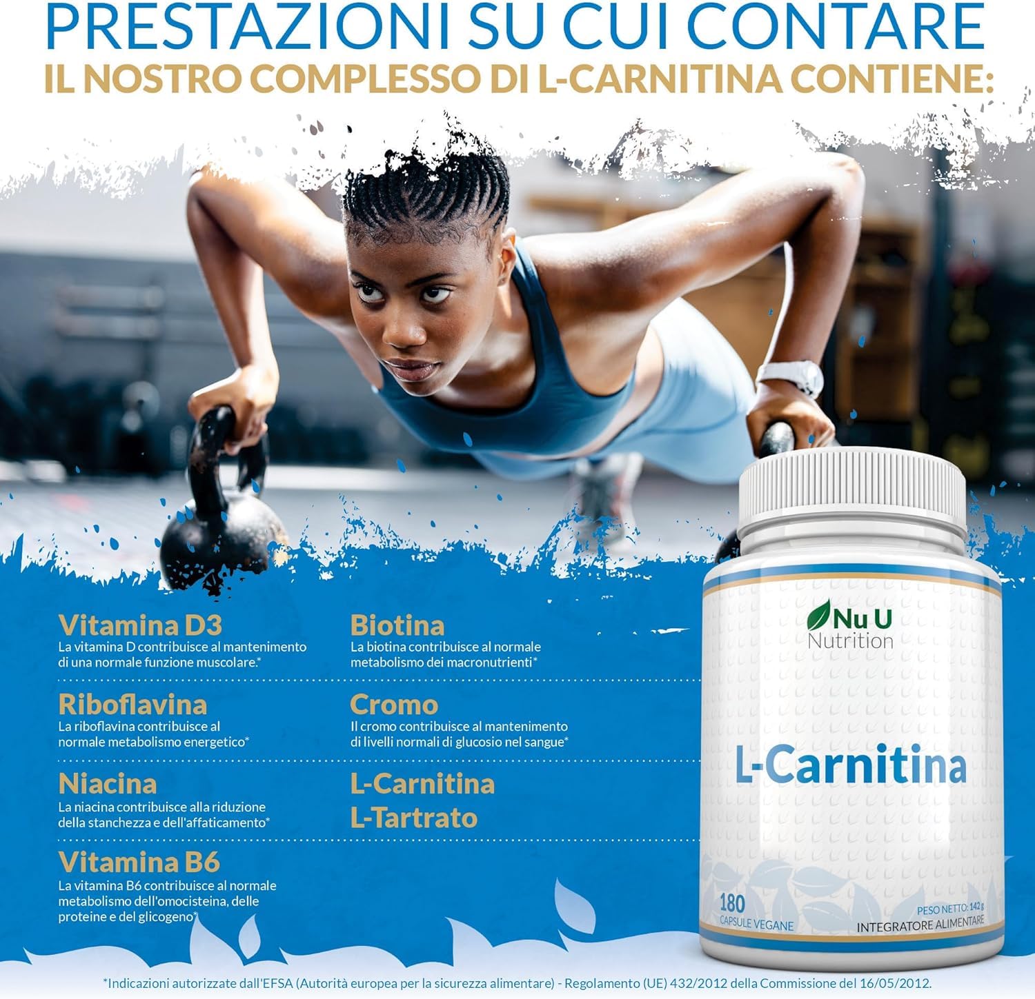 L-Carnitina Tartrato Forte - 180 Capsule Vegane - 550mg di Carnitina per Capsula - Con Vitamine & Minerali - Integratore Pre e Post Workout per Sportivi - Prodotto in Europa - Nu U Nutrition