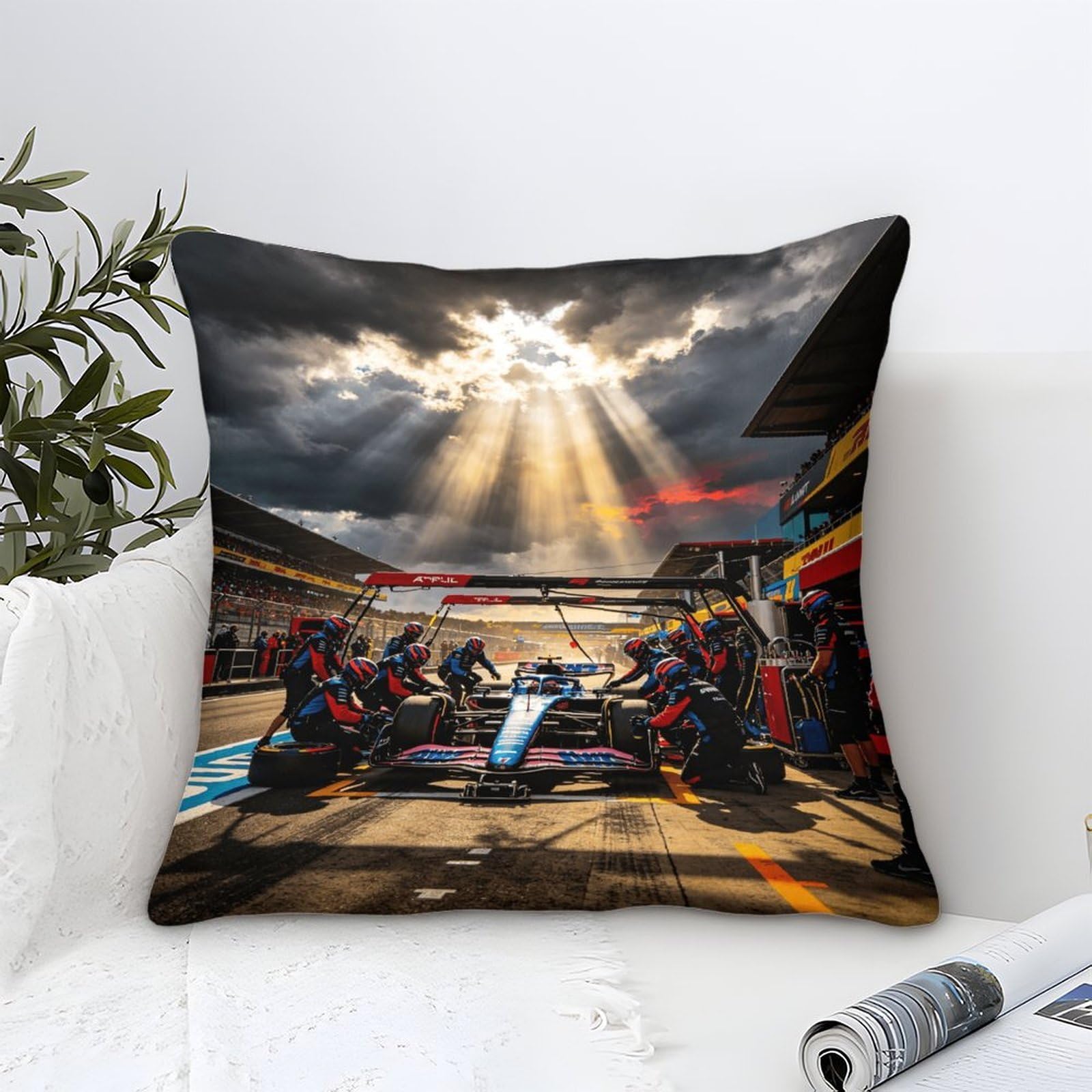 Dafufbw Formulaa Racing-1 Formulaa Racing Microfiber Throw Pillow Case, 45X45cm, Gift For Wife, Girlfriend, Gift For Couples, Wedding, Pit Stop Cushion Cover For Sofa Couch Bed