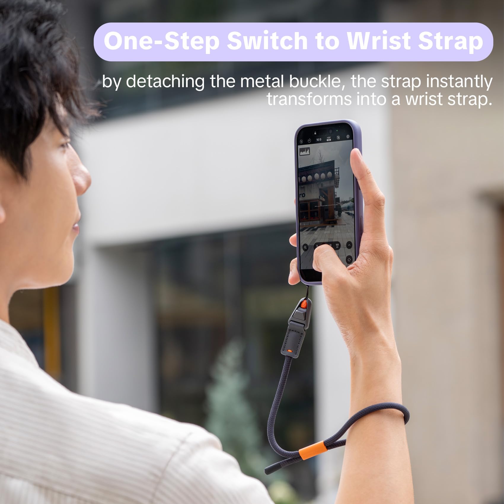 PGYTECH LinkGo, podwójny pasek do telefonu, regulowana pleciona linka crossbody, konwertowalna na pasek na nadgarstek, z koralikami do szybkiego montażu i ściereczką do obiektywu, do iPhone'a