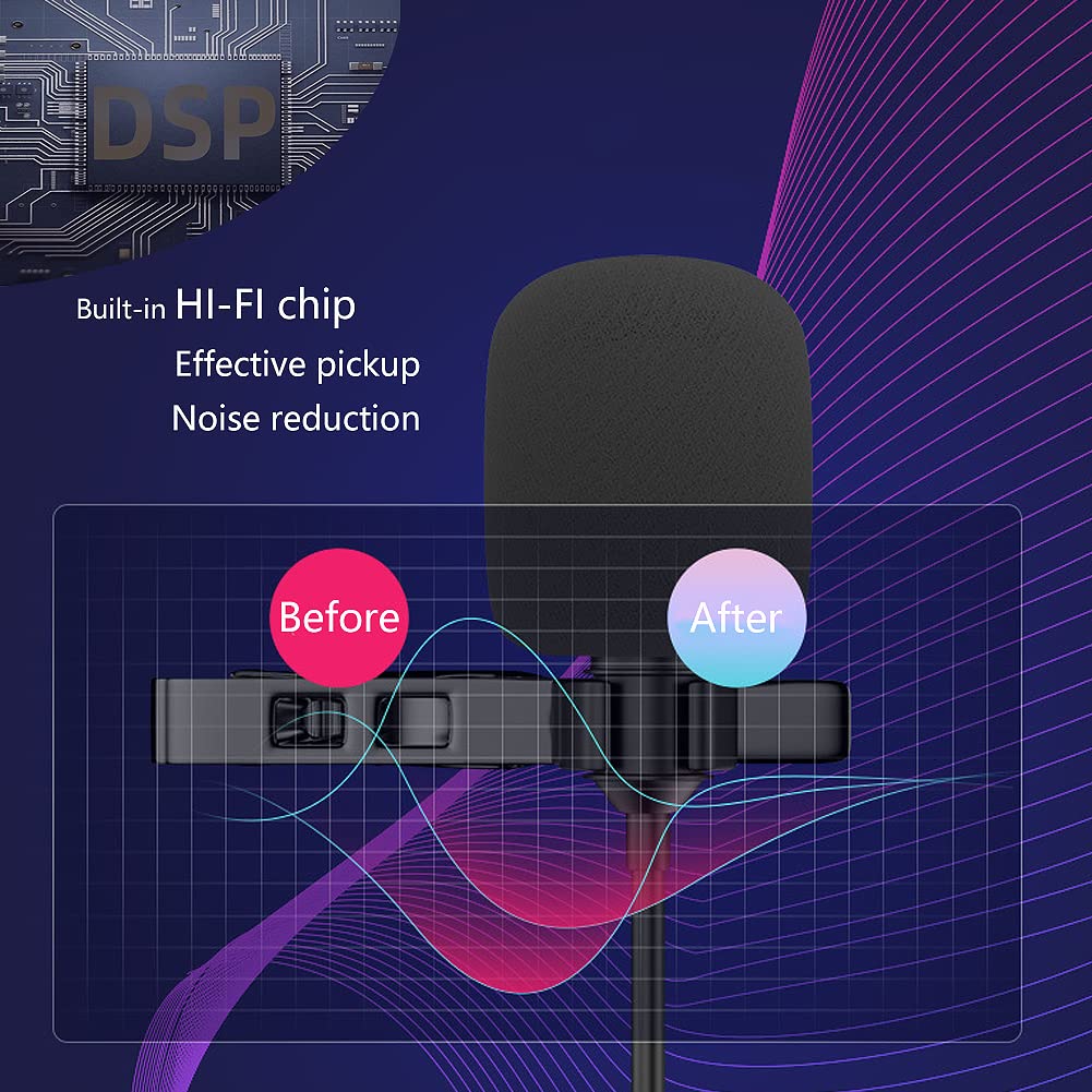 VICASKY USB-C Mikrofon - Omnidirektionales Ansteckmikrofon Mit Windschutz