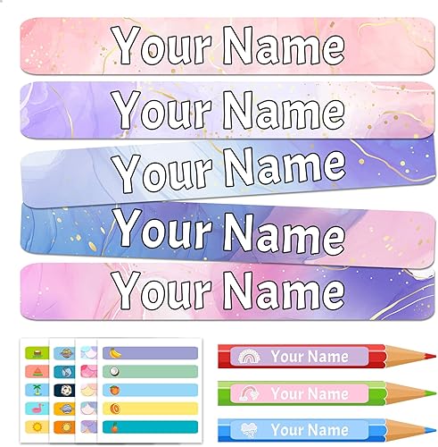 Calcomanías de nombre para niños, 100 unidades, etiquetas personalizadas, impermeables, suministros escolares, etiquetas con nombre para botellas de