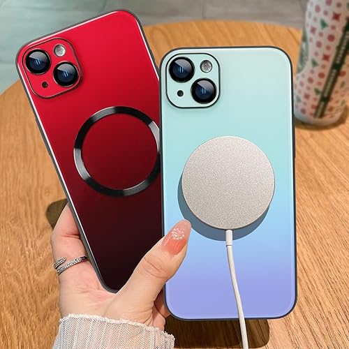 Miniatura 3 de ZIYE Funda magnética para iPhone 14 Pro compatible con MagSafe Gradient, protección de lente de cámara, delgada, a prueba de golpes, suave TPU