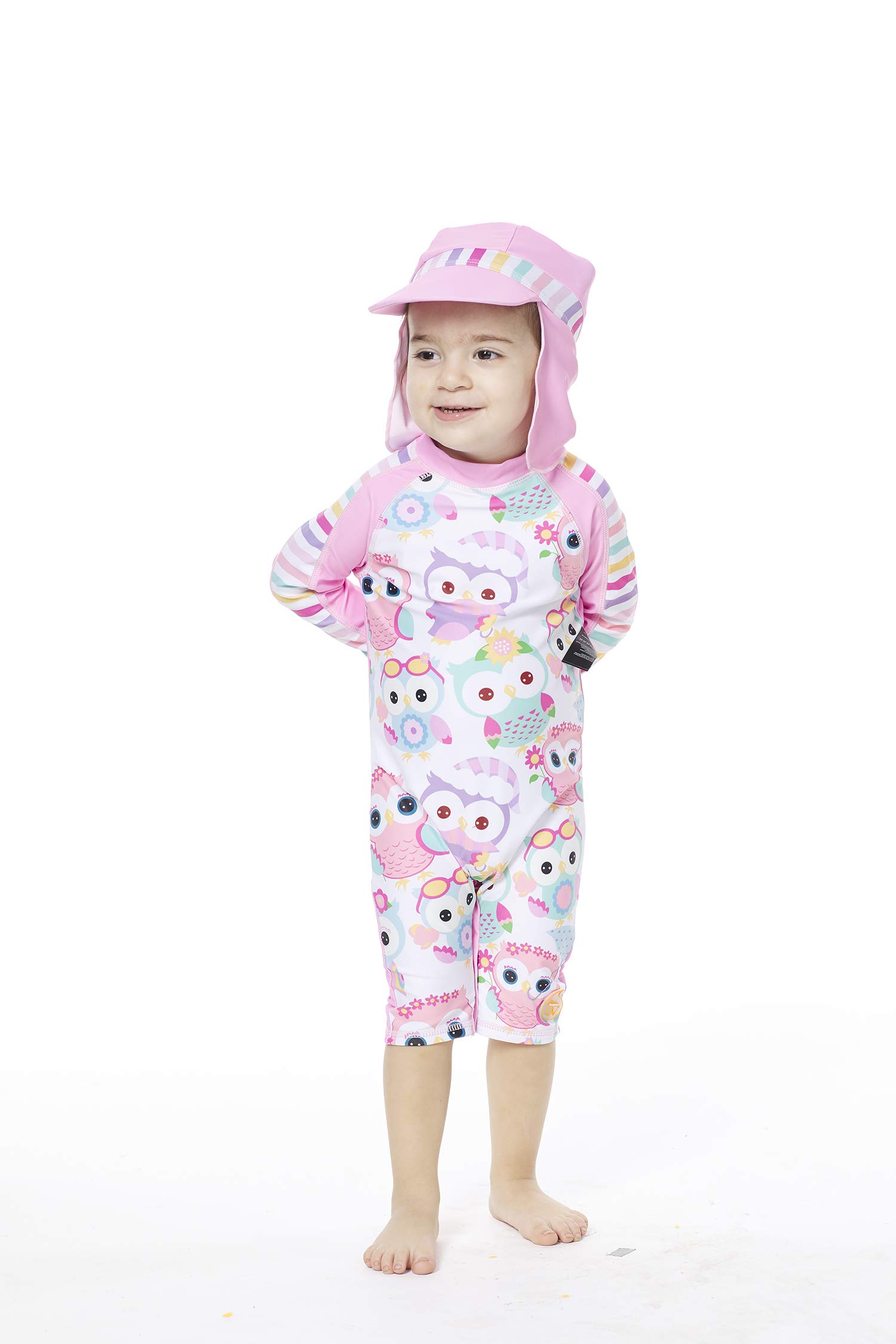 BONVERANO Bébé Maillot de Bain Une pièce à Manches Longues pour bébés Filles Protection UV 50+ One Zip