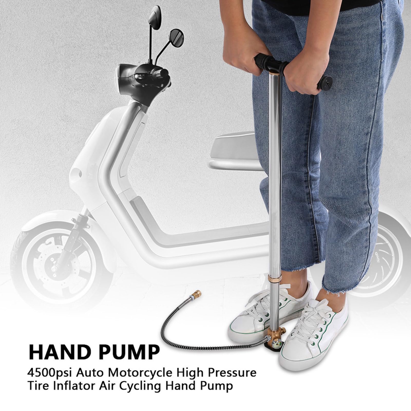 Pompa manuale ad alta pressione, versatile per pneumatici fino a 4500 psi, per biciclette e moto con monitoraggio preciso della pressione