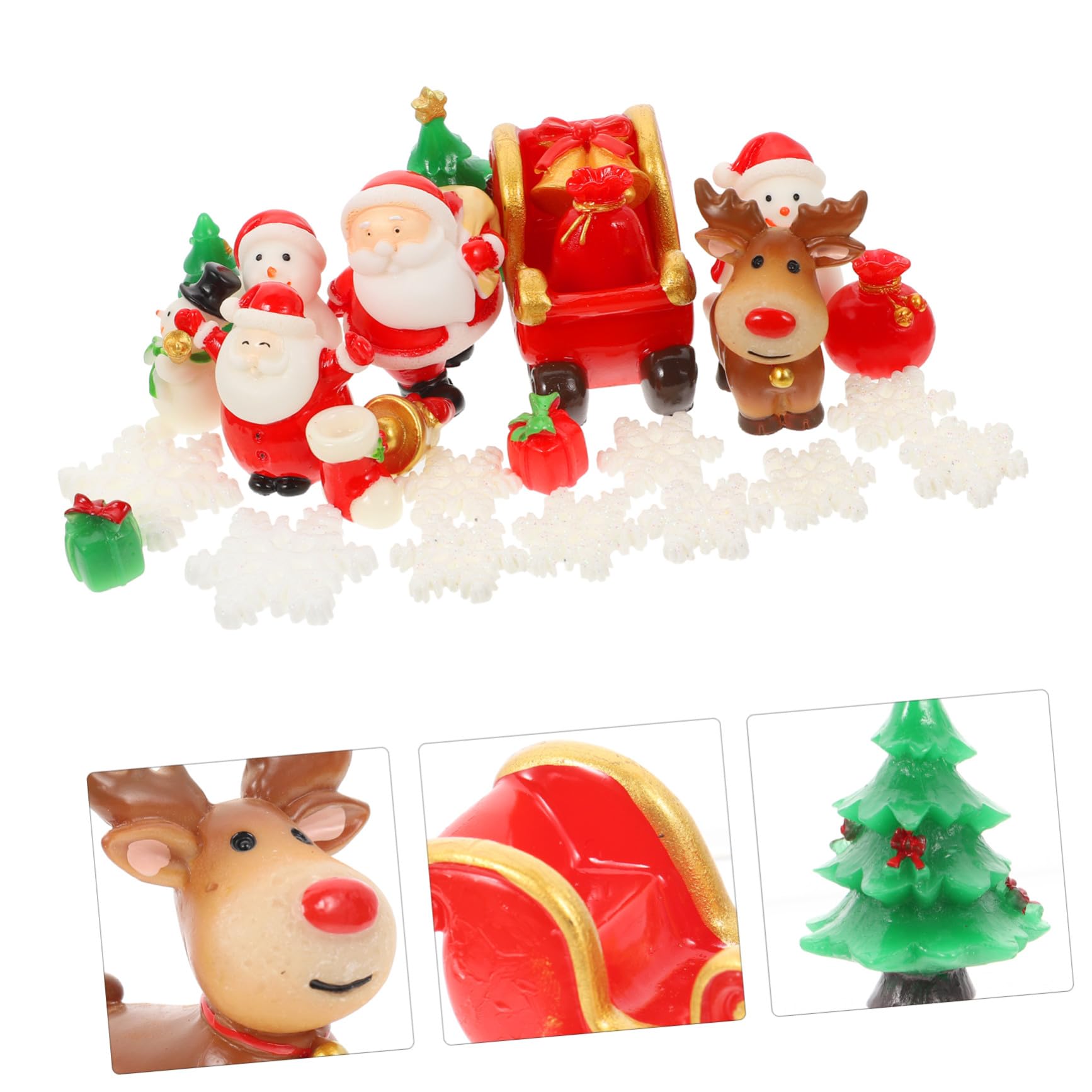 Toyvian 27 Pezzi Mini Ornamenti Natalizi in Resina Cartoon Formato Decorazioni Di Paesaggio Micro Dimensioni Per Artigianato Fai Da Te Ambienti Miniatura e Case Delle Bambole Natalizie
