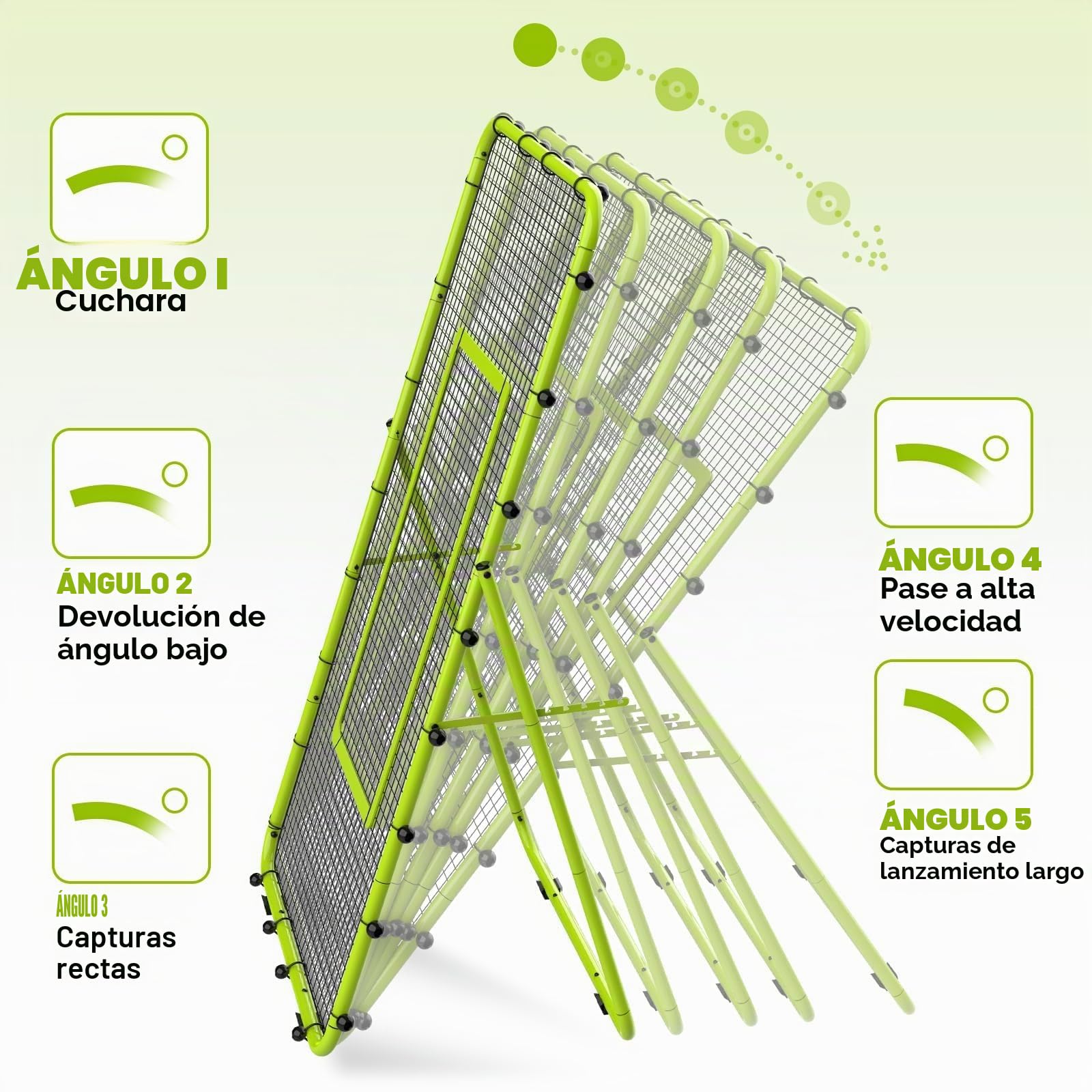 LIANTRAL Red de Voleibol Ajustable de 5 Ángulos, Fútbol Béisbol Rebounder Net, Equipo de Entrenamiento con Zona de Golpe