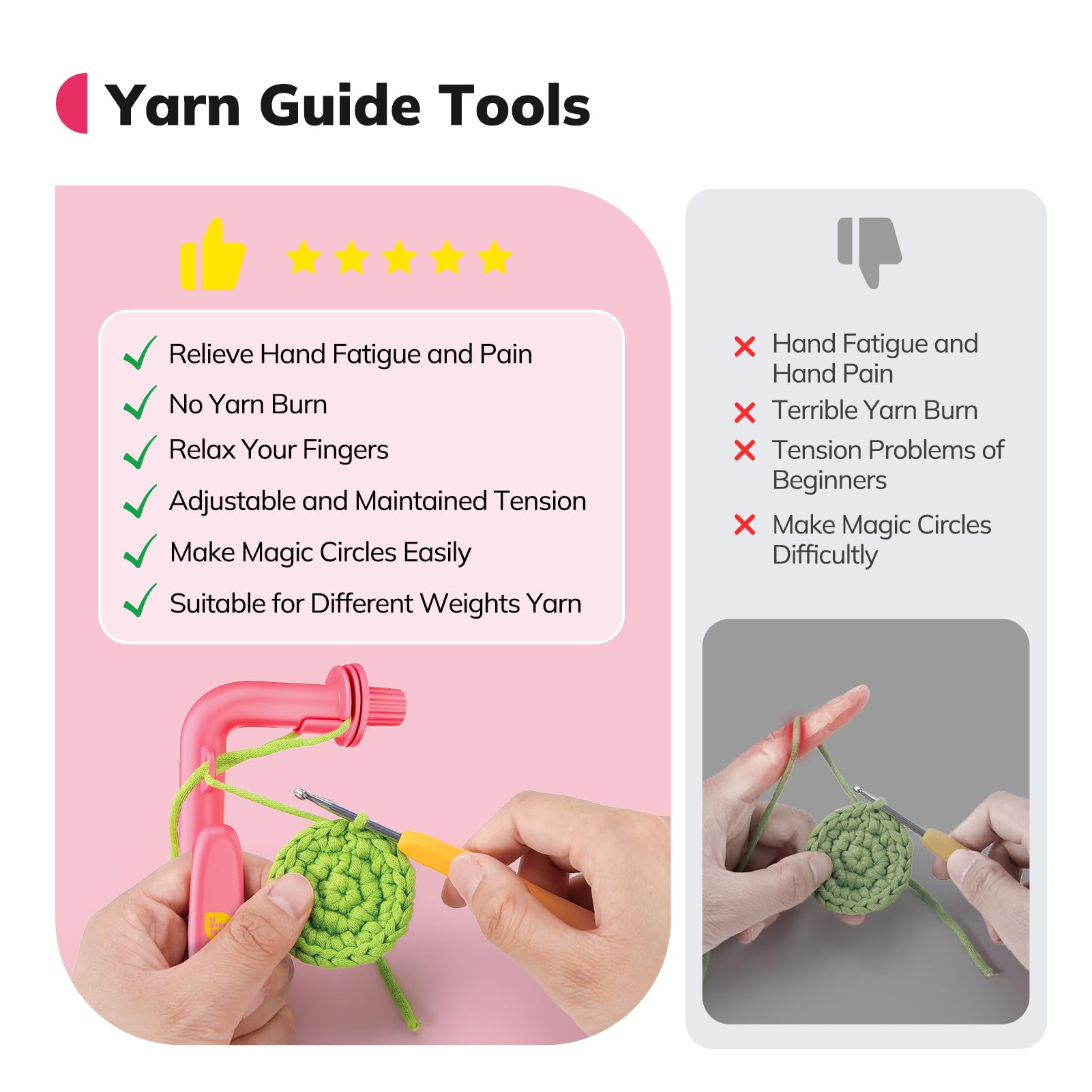 Crochet Holder for Beginners, Crochet Helper to Learn How to Crochet and Make Magic Rings 3 in 1 Magic Rings Tool - Image 3