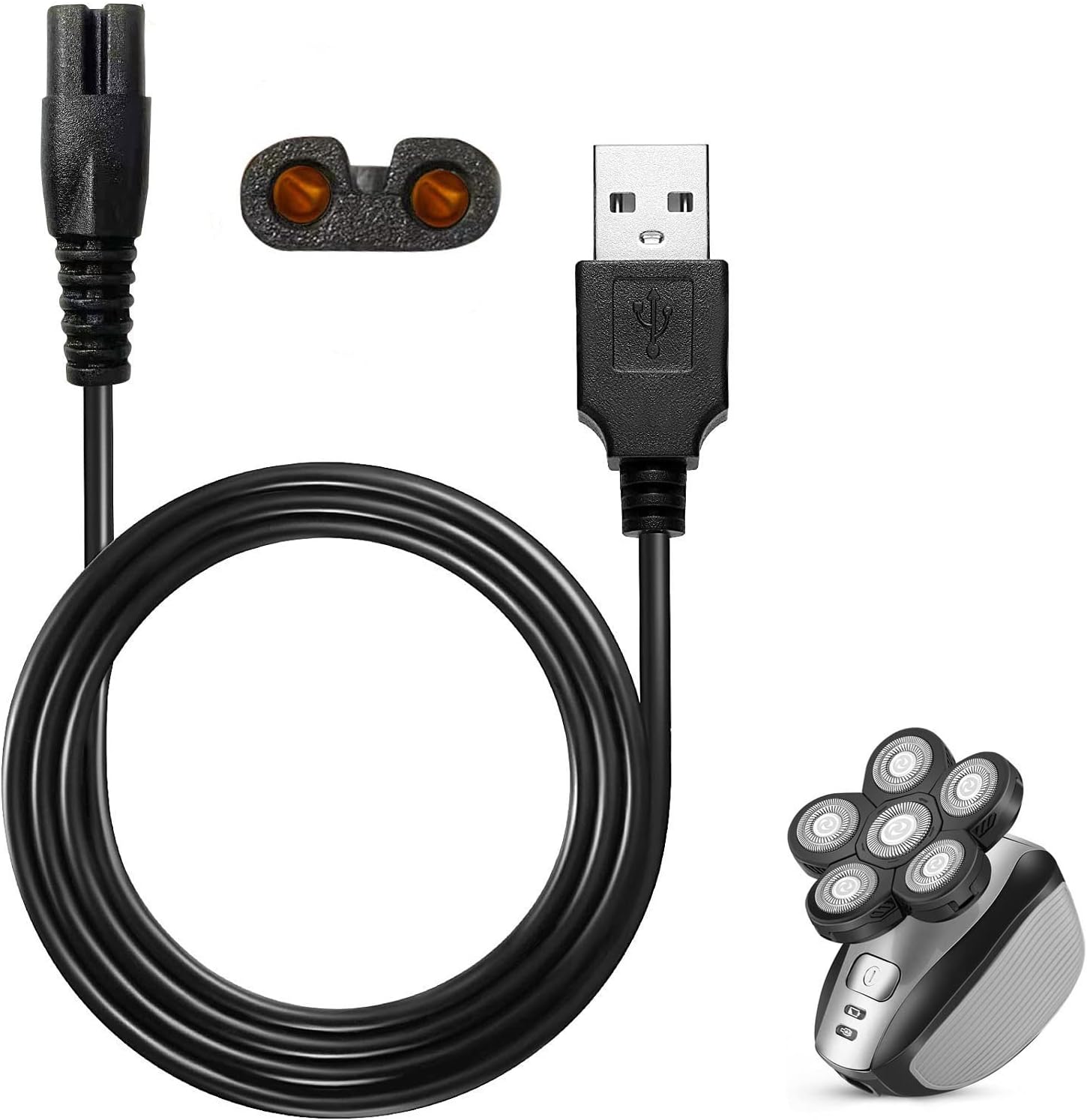 Universa Head Shaver Charger Cord Compatible with Head Shaver,WAHFOX Charger Cord for Many Brands USB Cable Shaver Electric Shaver Power Cord Replacement (Black)