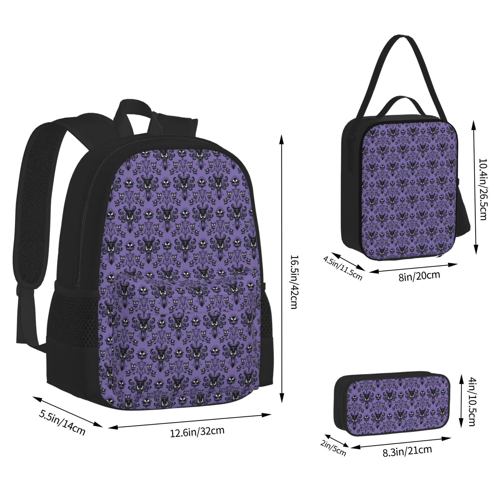 Weißer Tiger Schulbücher-Set mit Lunch-Tasche, Federmäppchen, Reise, Laptop, Rucksack, Schultasche, 3-teiliges Set