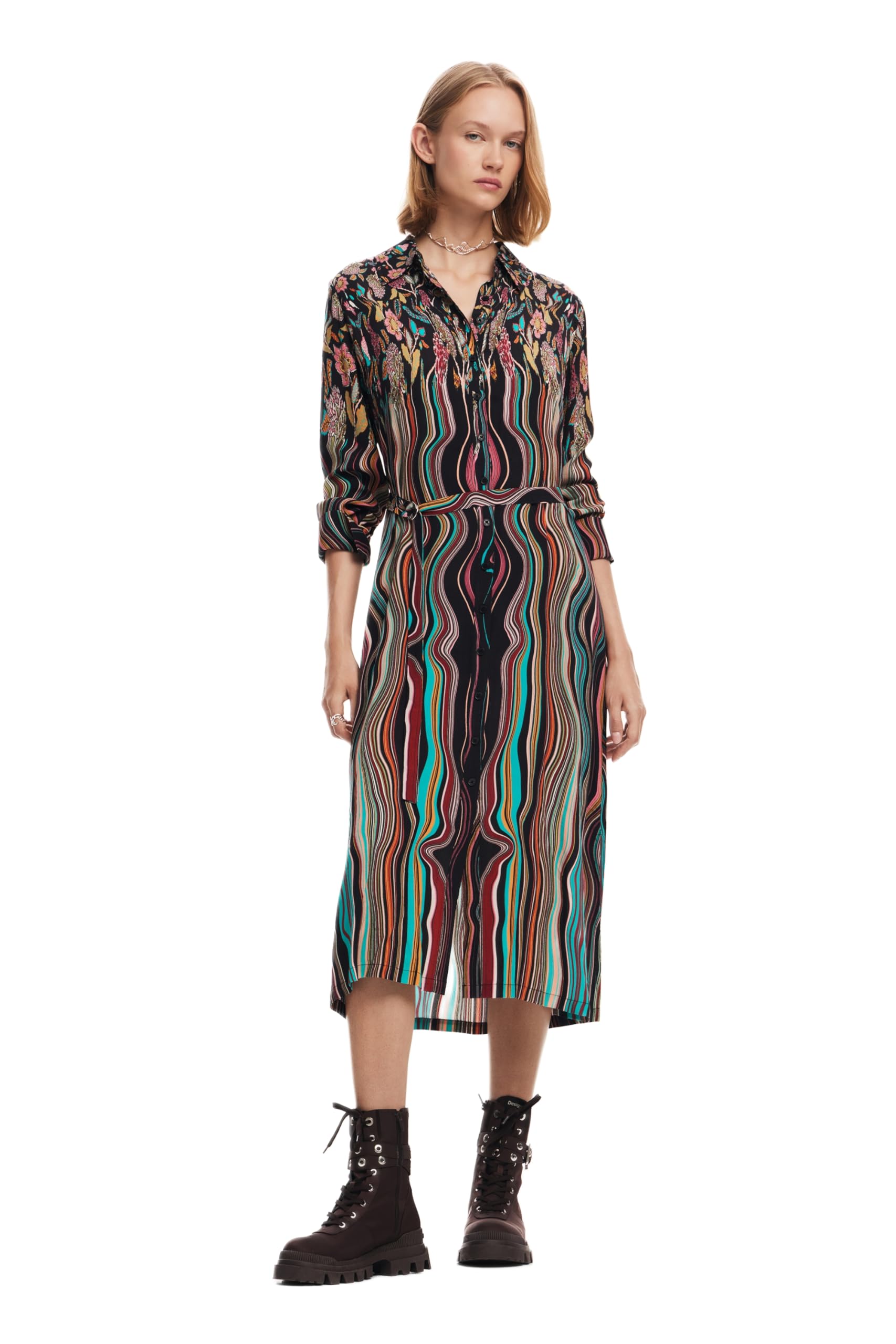 Desigual Womens Midi Shirt Dress
