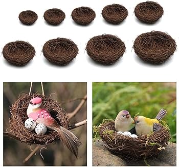 Amazon.co.jp: rockible 手作りのつる鳥の巣の家ホームクラフトシル