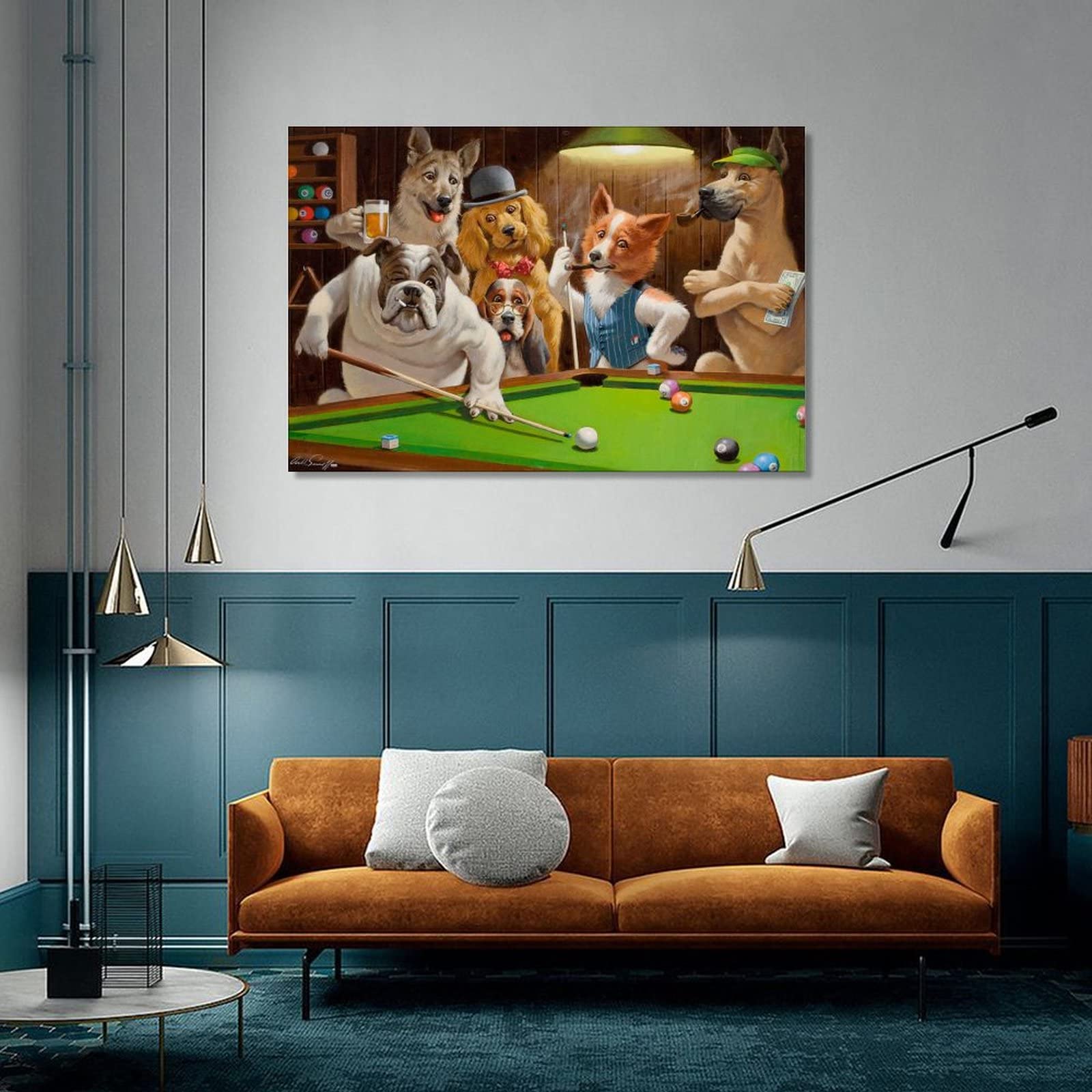 9 Dog Paintings by Cassius Marcellus Coolidge - Dogs Playing Pool