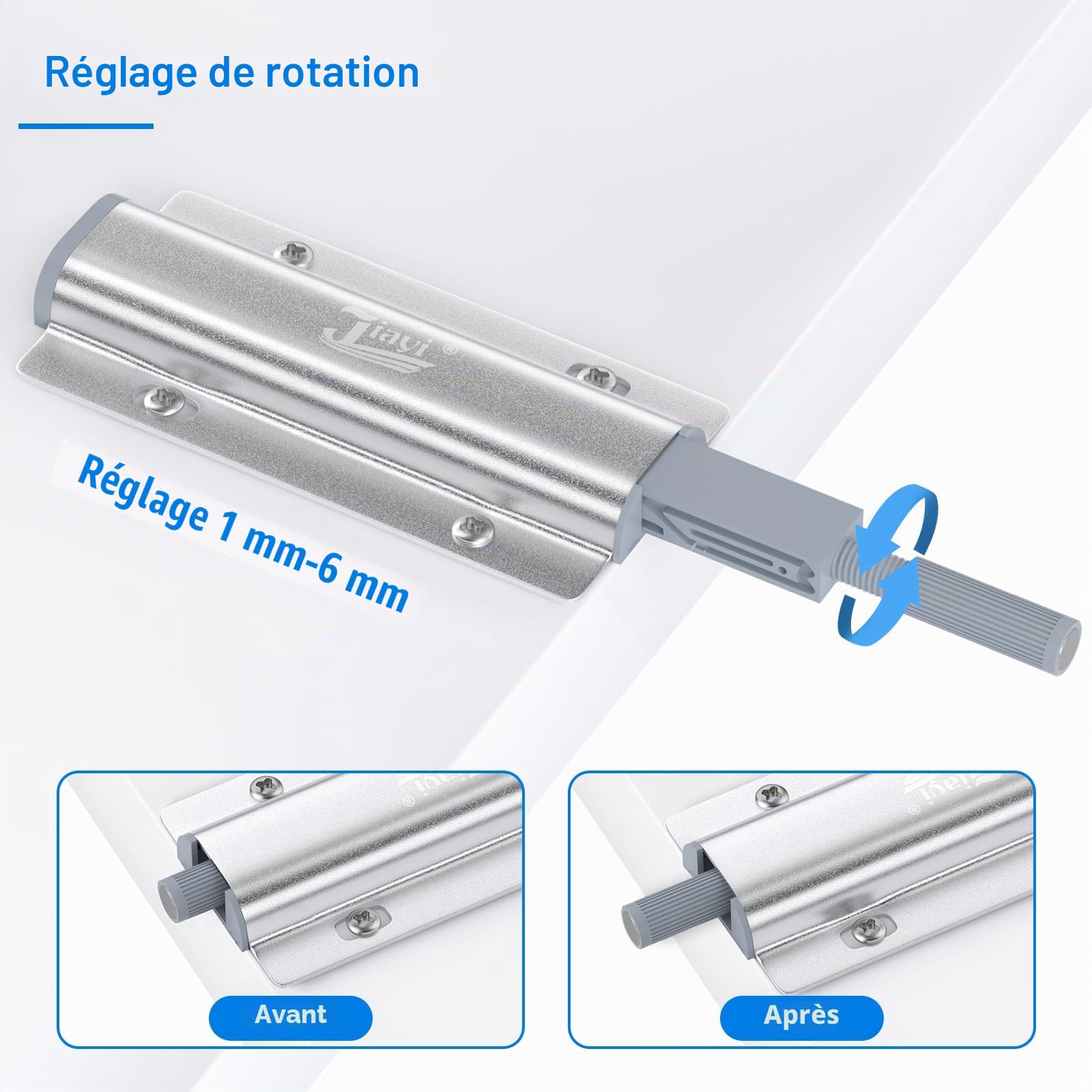 Poussoir Push to Open Jiayi Lot de 10 Aimant Poussoir Porte Placard Pousser Latch Pour Tiroir Aimant Porte Placard Loquet Fermetures Push Open Latch pour Appuyer et Ouvrir des Portes