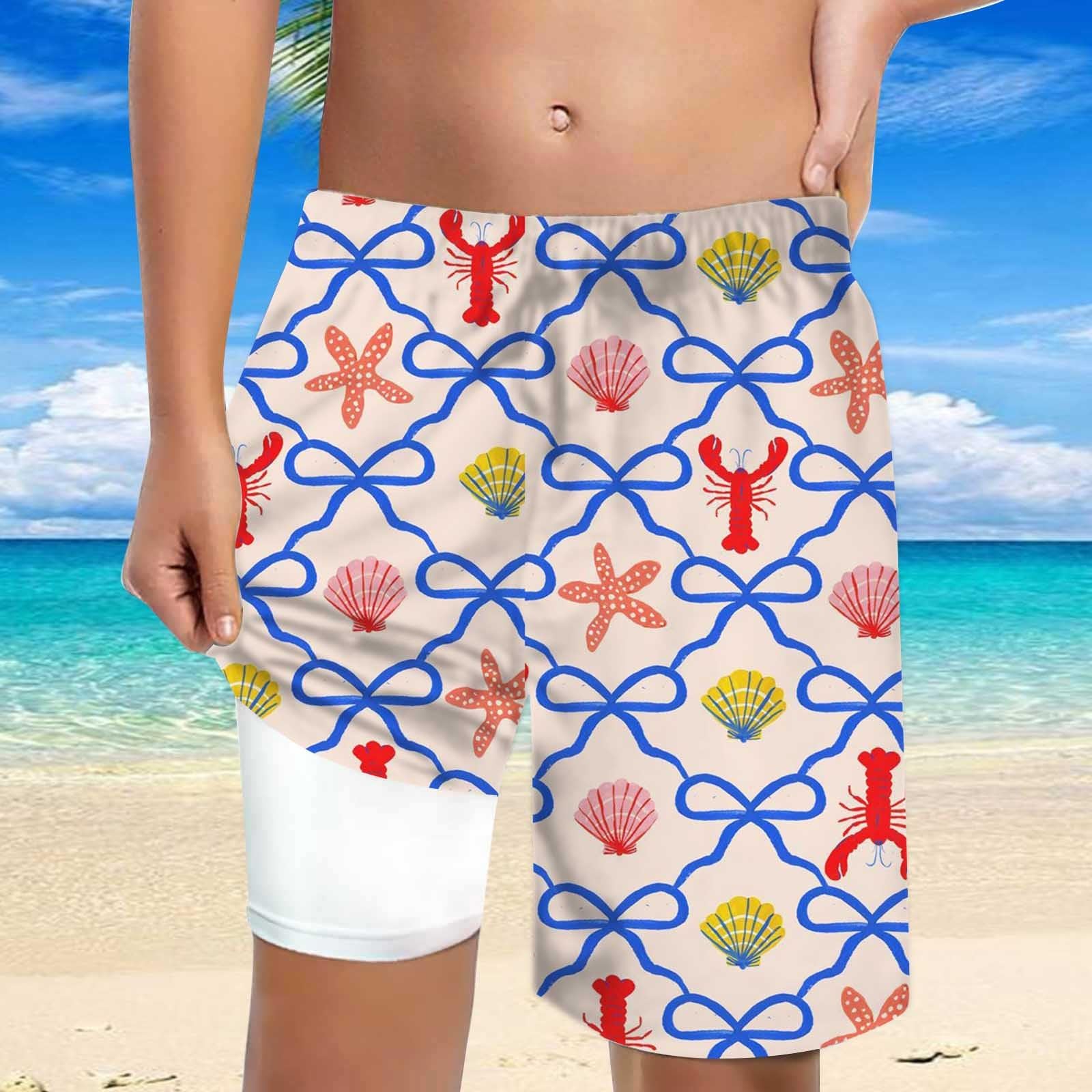 Generisch Swim Trunks für Jungen Jungen Bademode Bademode Badehose mit Kordelzug bequeme Strandshorts für Kinder im Freien Schwimmbadparty