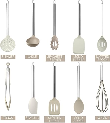 Miniatura 4 de COOK WITH COLOR Utensilios de Cocina de Silicona, Juego de Utensilios de Cocina, Utensilios de Cocina de Silicona Fáciles de Limpiar, Utensilios de