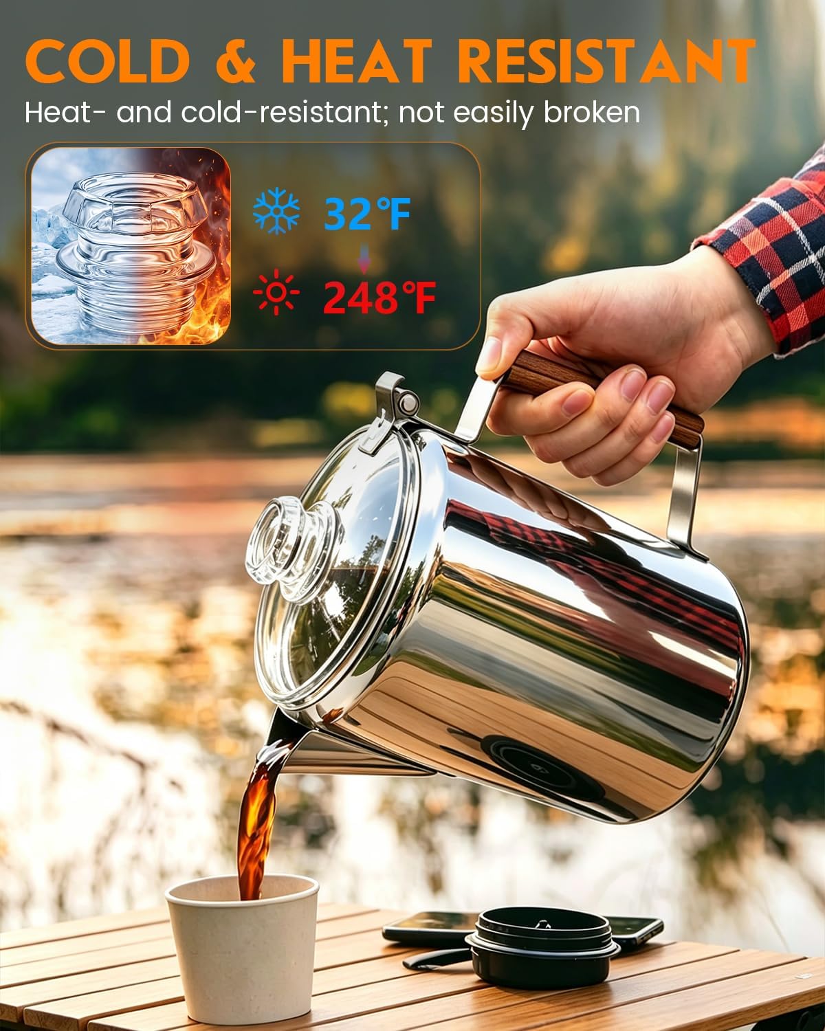 Glass Coffee Percolator Top Replacement Knob, Clear, 2 Pack