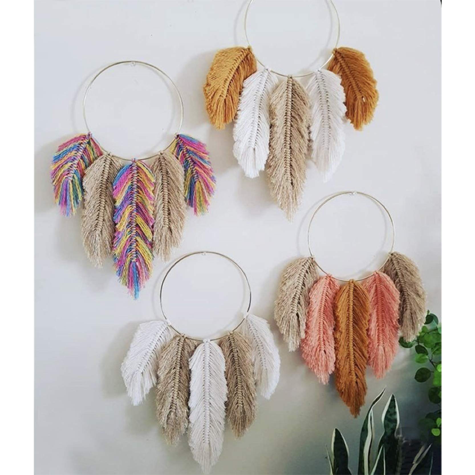 Seil, Nylonseil, Makramee-Baumwollschnur, 4 mm, bunt, natürliches Makramee-Baumwollfadenseil, weich, 100 m, Makramee-Schnur for Pflanzenaufhänger, Wandbehang, Stricken, DIY, Basteln, Anfänger, A-4 mm