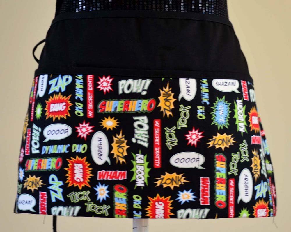 3 Pockets Waist Apron Kitchen Cooking Restaurant Bistro Craft Garden Half Aprons for Men, Women, Chef, Baker, Servers, Waitress, Waiter,Craftsmen Supermarvel Lingo Black