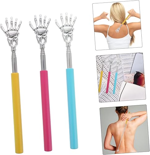Miniatura 2 de Hemoton Rascador de espalda extensible para ancianos, herramienta de masaje de espalda larga, herramienta de masaje portátil, masajeador facial,