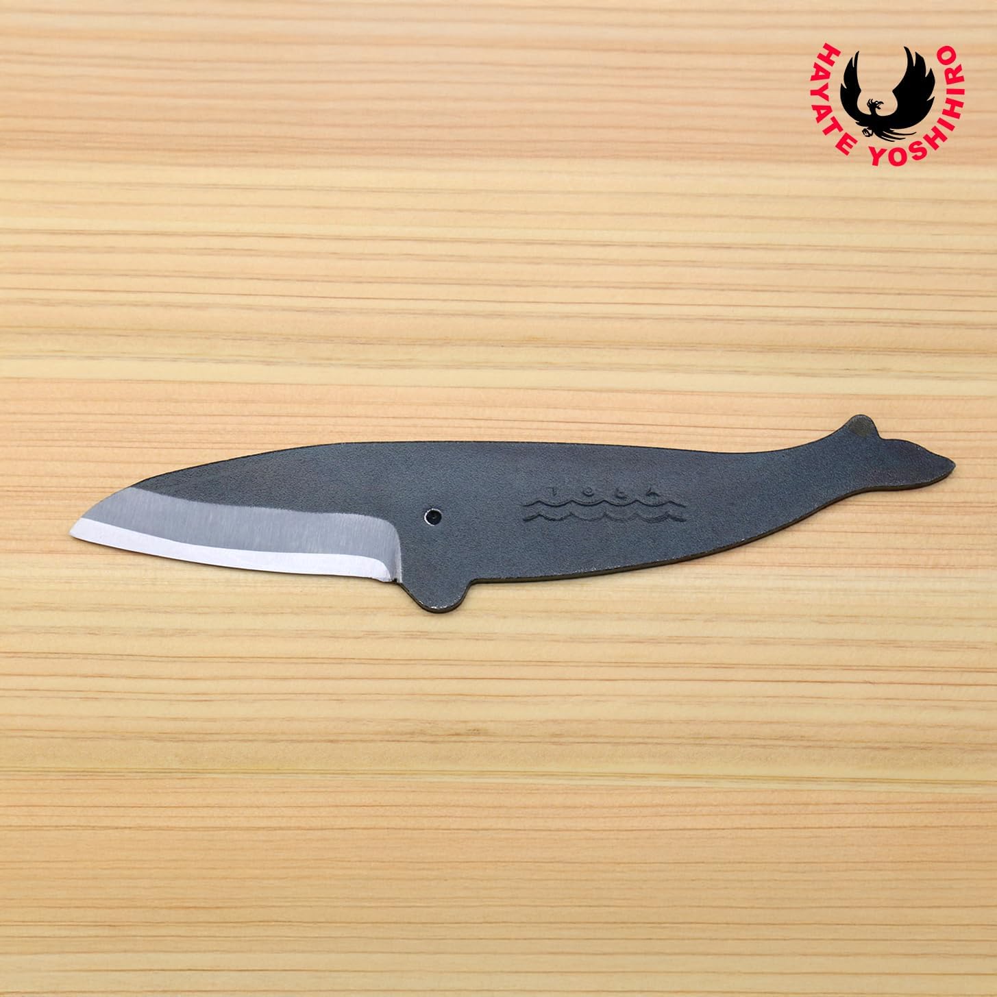 Yoshihiro Kujira Whale Shaped Japanese Utility Knife High Carbon Steel Kurouchi Finish Hand Forged Novelty Gift Made in Japan Type E