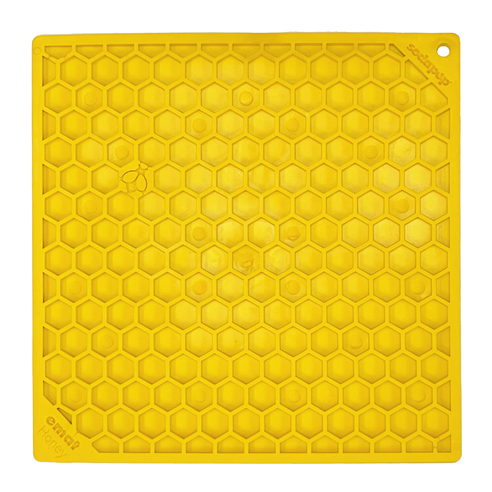 SodaPupHoneycomb eMat – Durable Lick Mat Feeder Made in USA from Non-Toxic, Pet-Safe, Food Safe Rubber for Mental Stimulation, Avoiding Overfeeding, Fresh Breath, Digestive Health, Calming, & More