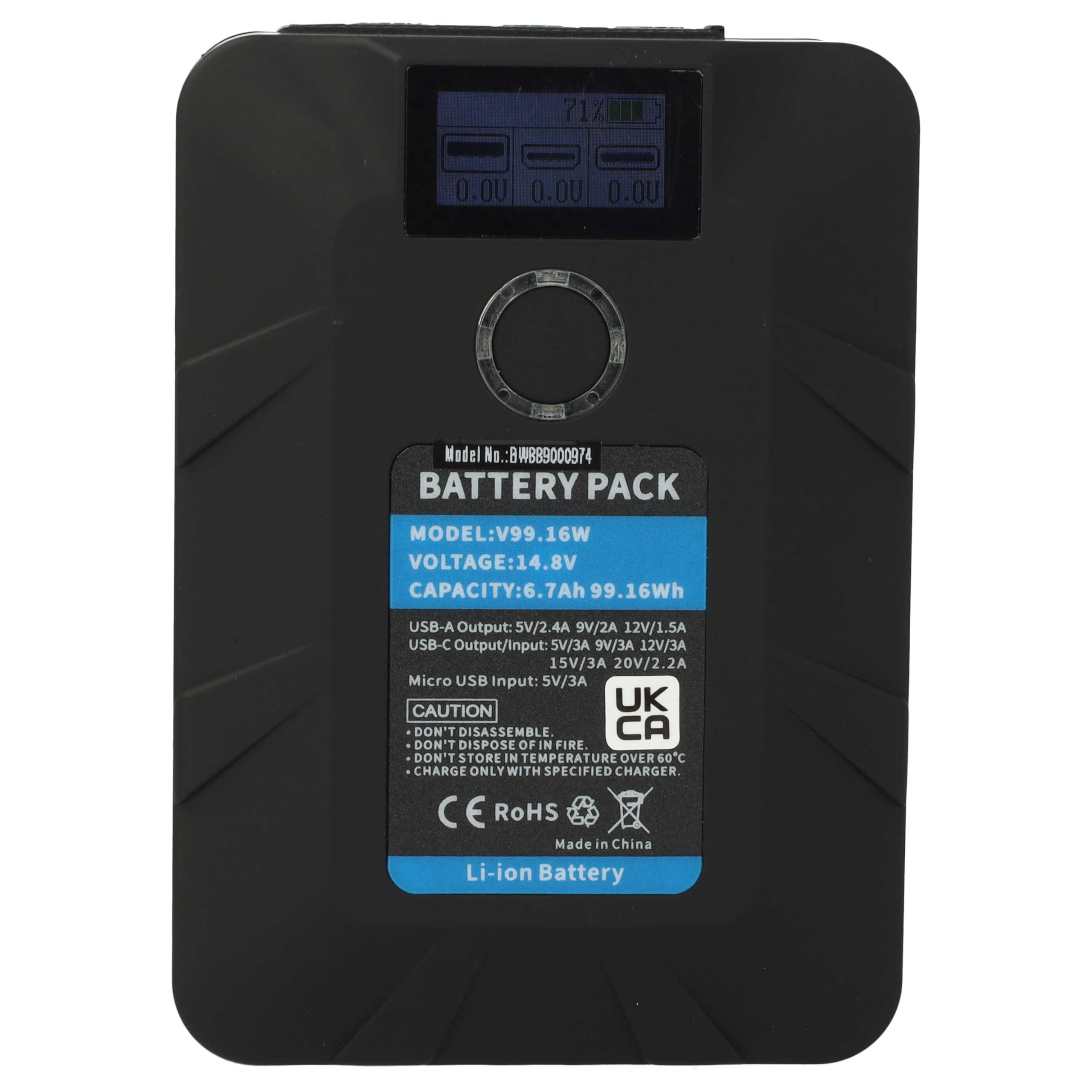 vhbw 1x Batterie Compatible avec Sony DCR-50P, DNV-7, DNV-7P, DNW-7, BVW-590, BVW-D600, DCR-50 caméra vidéo caméscope (10400mAh, 14,8V, Li-ION