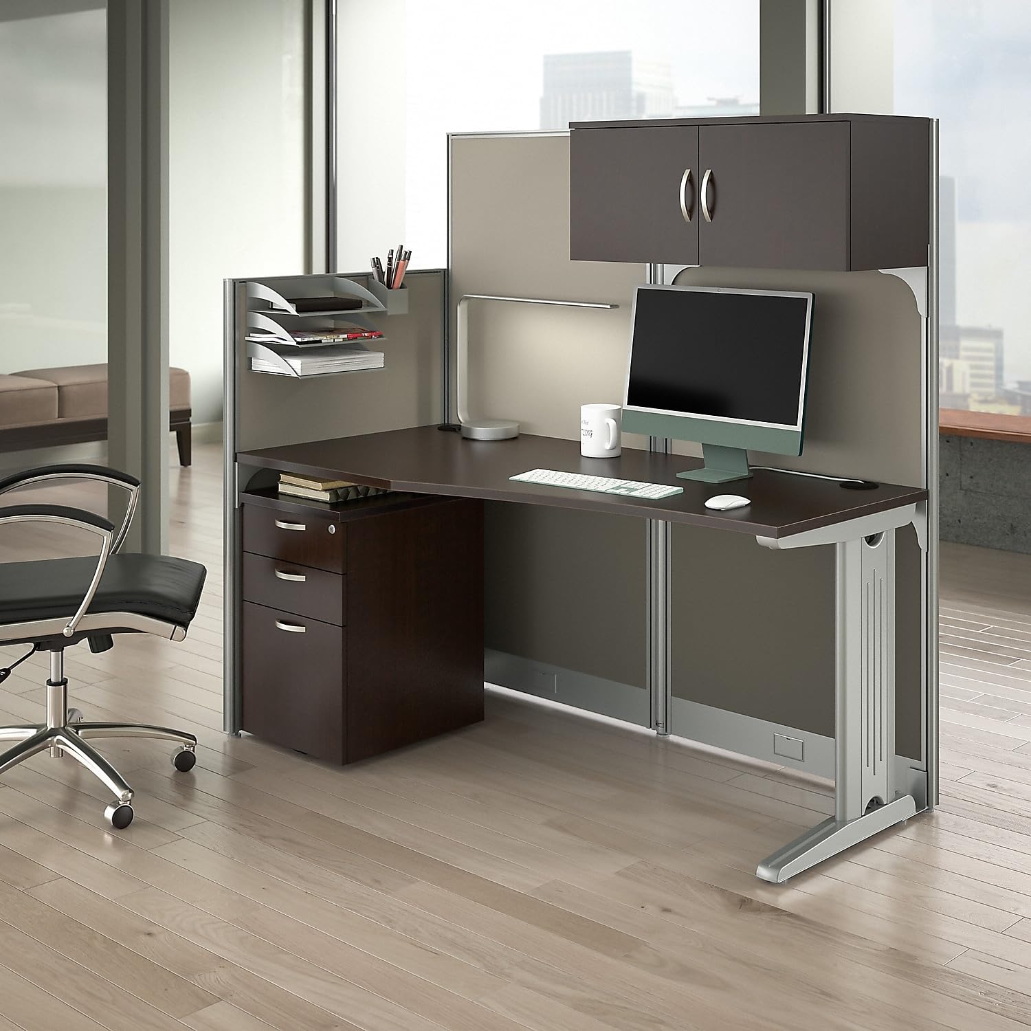 Mesa De Escritorio Para Computadora Me4146 En Nogal - Tecno Mobil Color