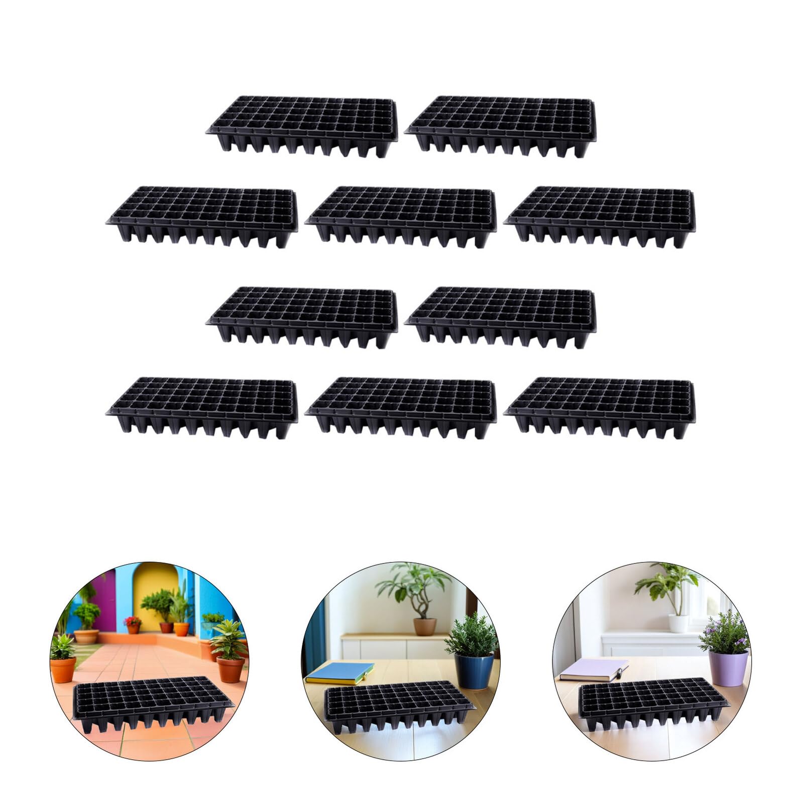 10piezas Bandeja De Plántulas De Germinación para Plantas De Hortalizas De Celdas De Bandeja De Jardín para De Plantas y De Semillas