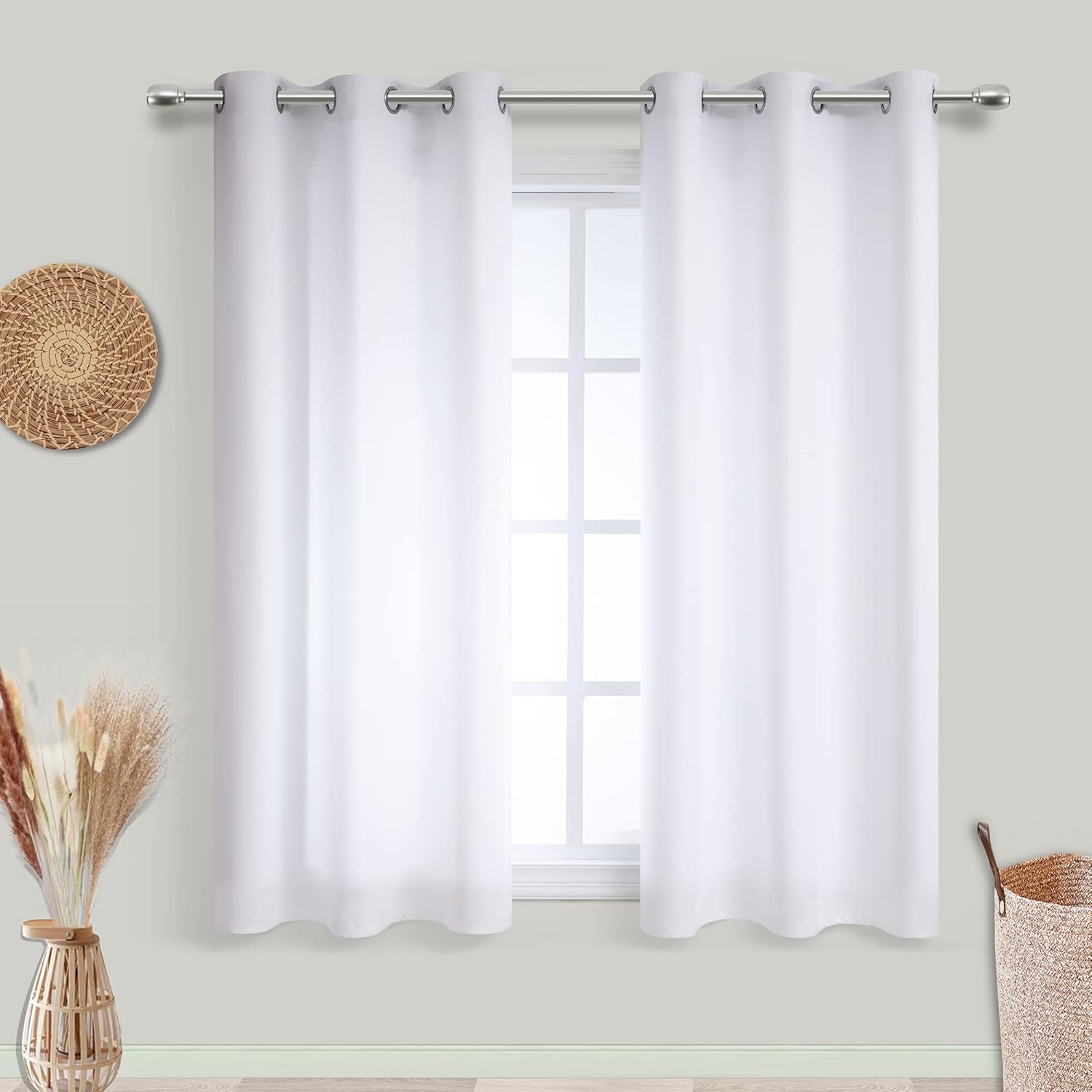 White Short Curtains for Small Bathroom Window Room