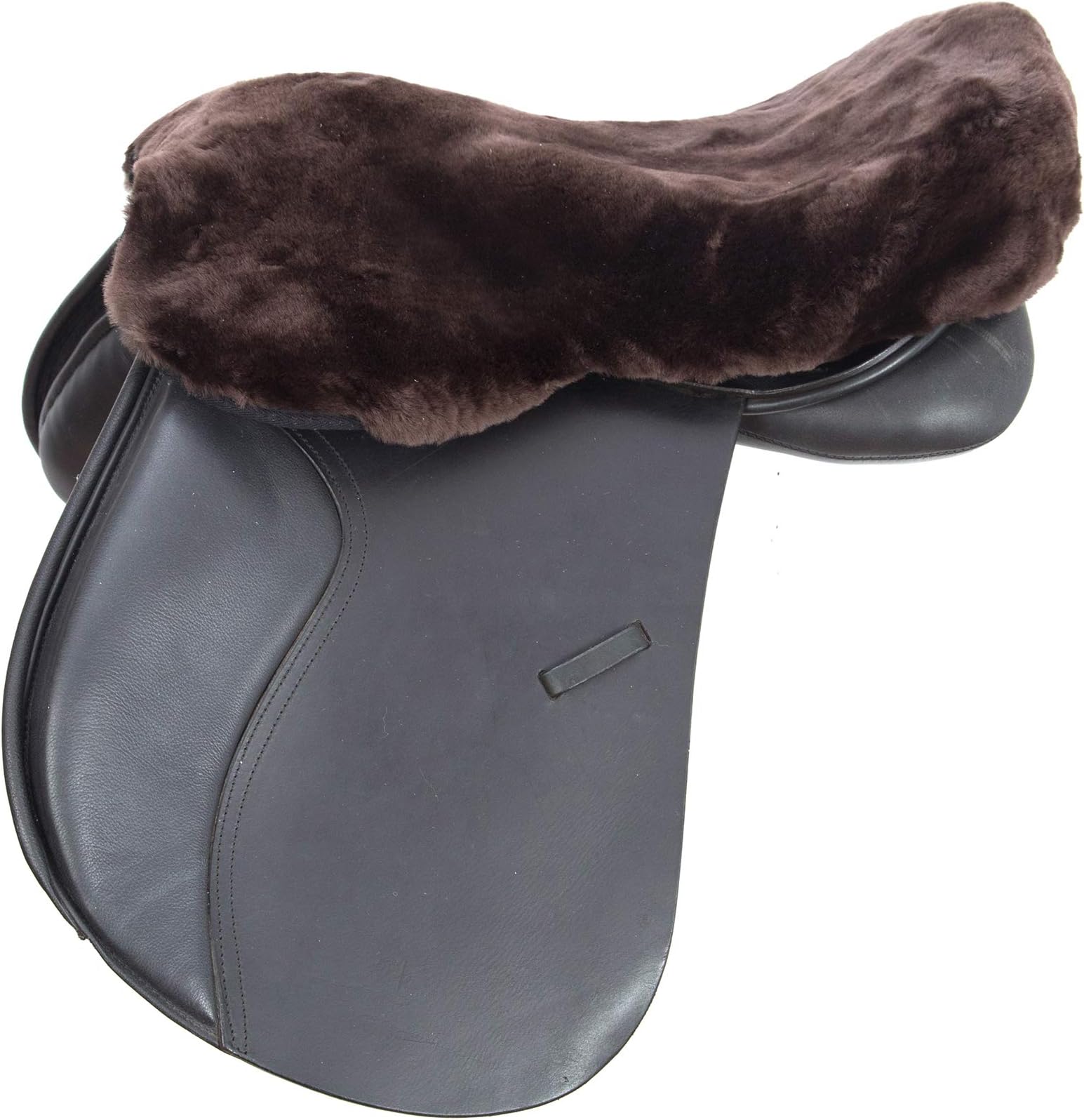 MeraunoSheep wool Horse Saddle Seat Saver Lamb wool Horse English Saddle Seat Cover Brown