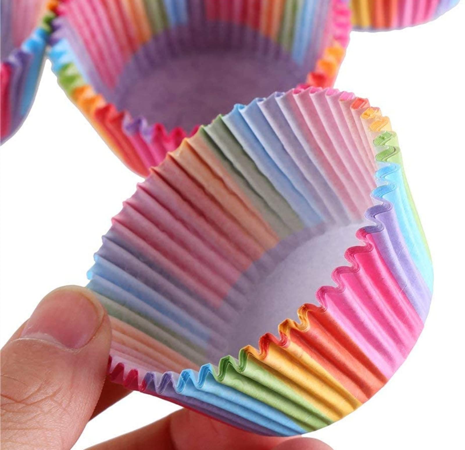 300 stuks muffinvormpjes papier, muffins bakvormen, cupcake, regenboogpapier, hoezen, liners, wrappers, voor bakken, dessert, feest, verjaardag, bruiloft
