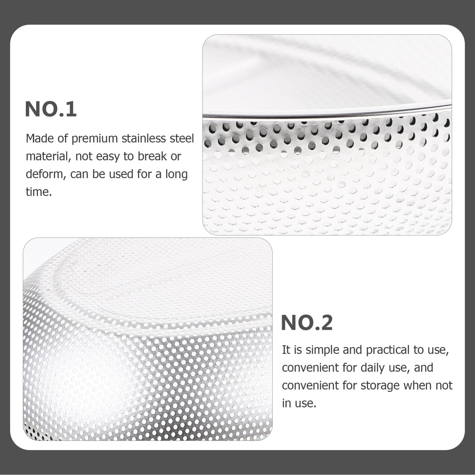 Cabilock 2 Piezas Colador Inoxidable para Cocina Escurridor Multifuncional con Fina para Lavar Verduras y Frutas Resistente y Duradero