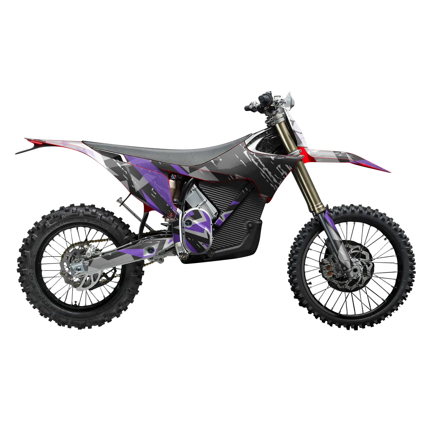 Stark Varg MX 2023-2025 Graphics Kit Wrap - Grunge Star Purple - Varg MX Skin - Premium 3M Vinyl Protective Wrap Decal Cover - Easy to Apply | Crafted in The USA by MightySkins