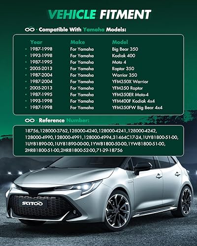 Miniatura 6 de SCITOO Motor de arranque para Yamaha Big Bear 350 2WD YFM350U 1996-1998 48cc