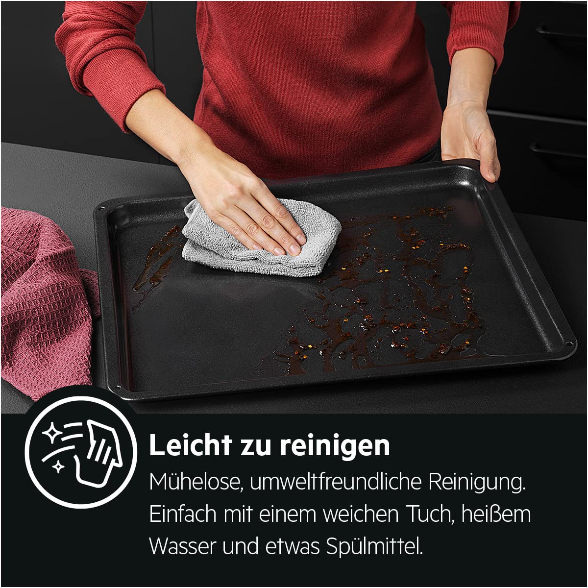 AEG Easy2Clean Backblech mit Antihaftbeschichtung, ohne Backpapier direkt auf dem Backofenblech backen, Keramikbeschichtung erleichtert Reinigung, PT/PF frei, COTE2CTRAY, BxTxH: 46,6 x 38,5 x 2,2 cm