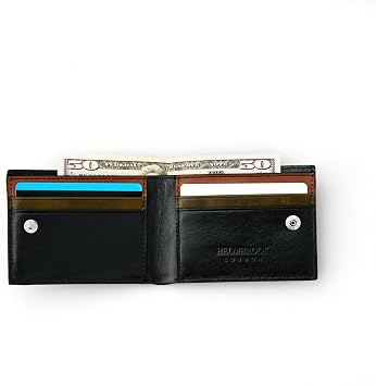 Hakiki Deri Bifold Erkek Cüzdanı Bozuk Para Cepli | Tam Tahıl El İşi Deriden yapılmıştır | Çıtçıtlı RFID Güvenli Cüzdan | Hediye Kutusu ve Emeklilik Doğum Günü için Kesede