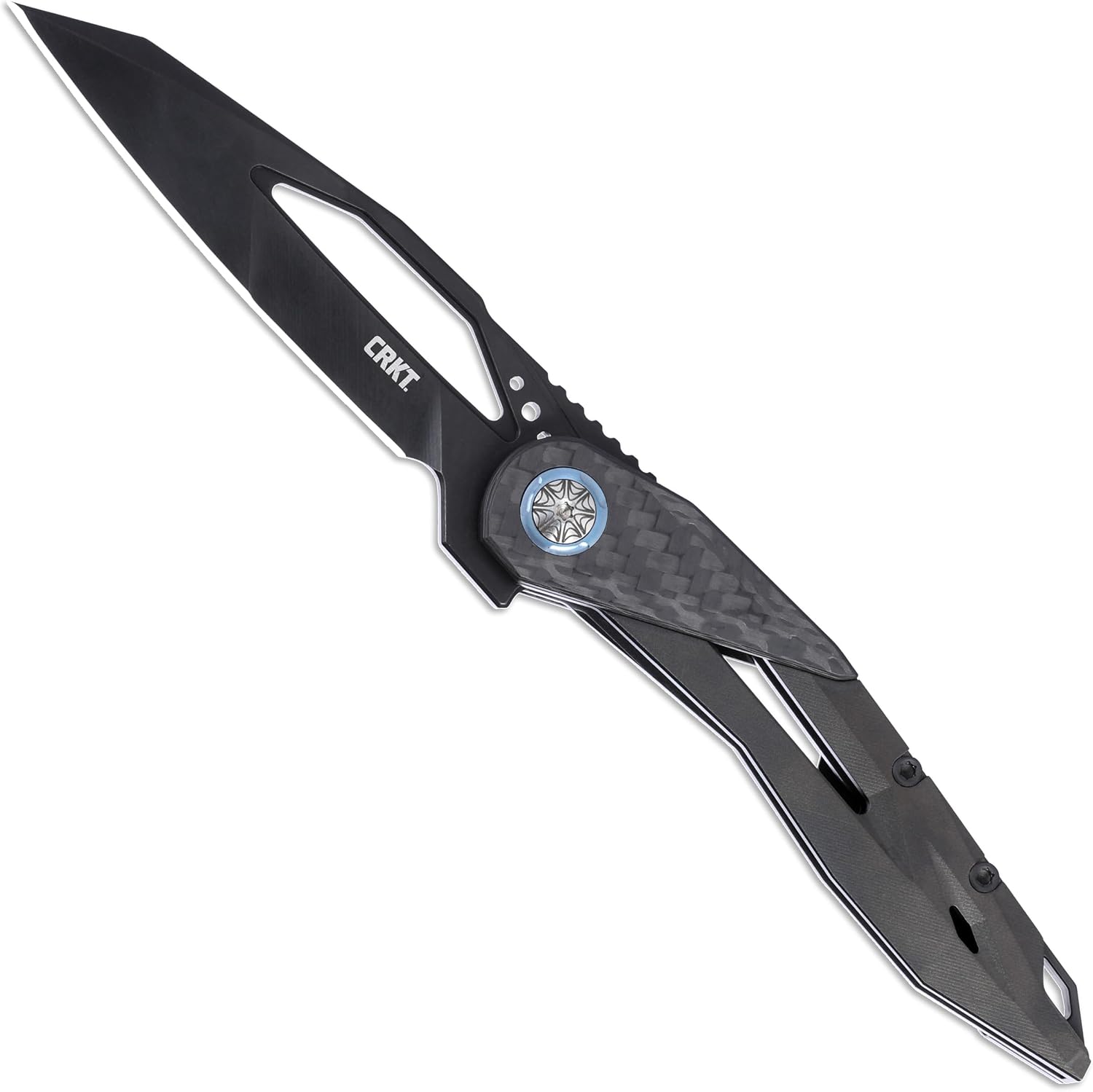 CRKT Nucleus Everyday Carry EDC Folding Pocket Knife with Frame Lock: MagnaCut Plain Edge Blade, Carbon Fiber & Titanium Handle, Pocket Clip, 5703