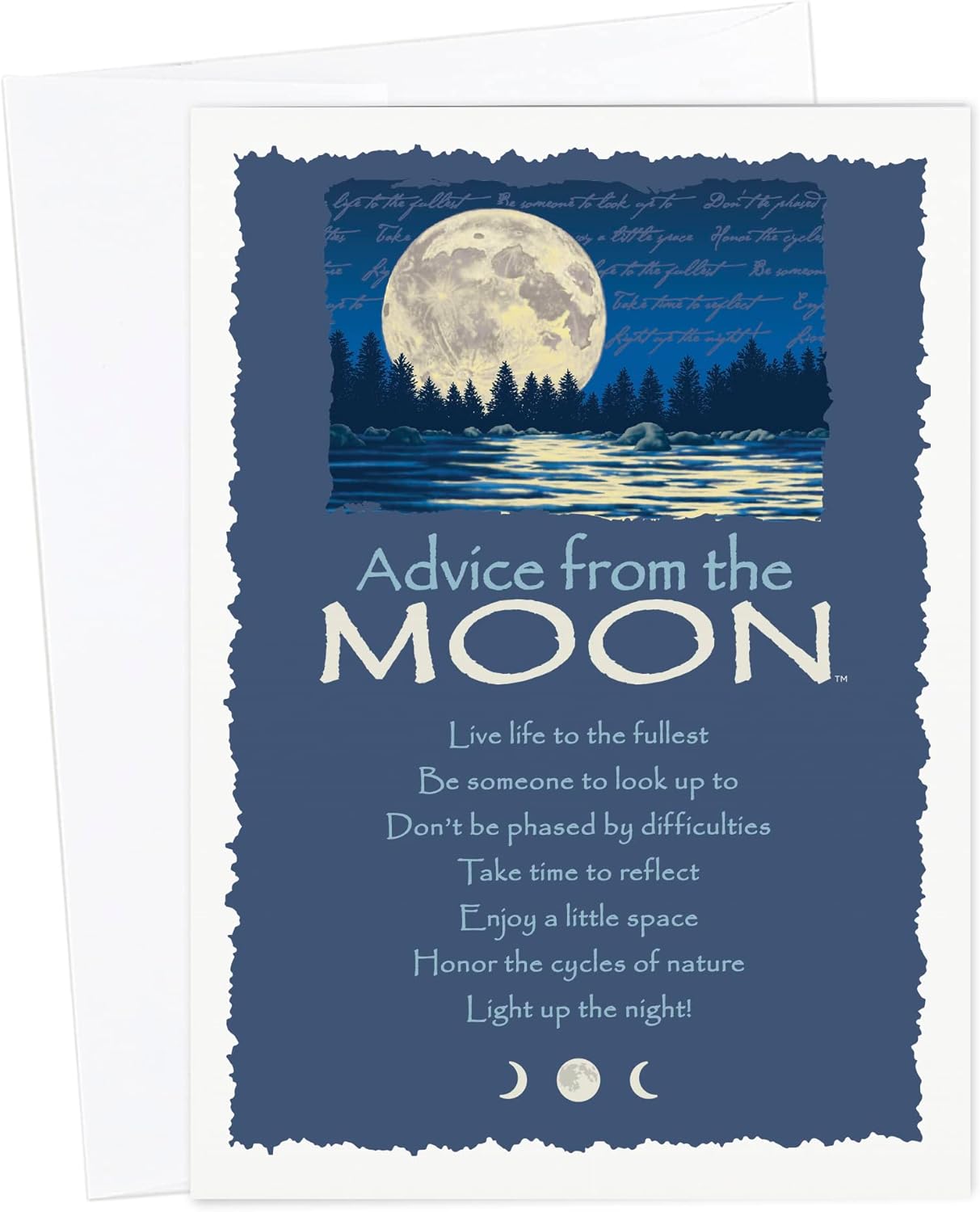 Advice from the Moon 6 All Occasion Greeting Cards, Sustainable Blank Inside Uplifting Motivational Card Pack (GCADVMOON6-BLANK)