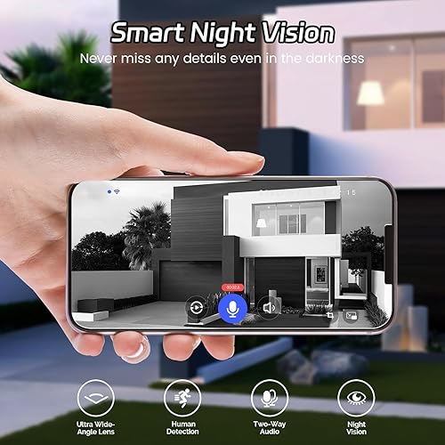 Miniatura 5 de Timbre de video 1080P inalámbrico, timbre incluido, almacenamiento en la nube, vista en vivo, audio de 2 vías, visión nocturna, WiFi 2.4G, detección