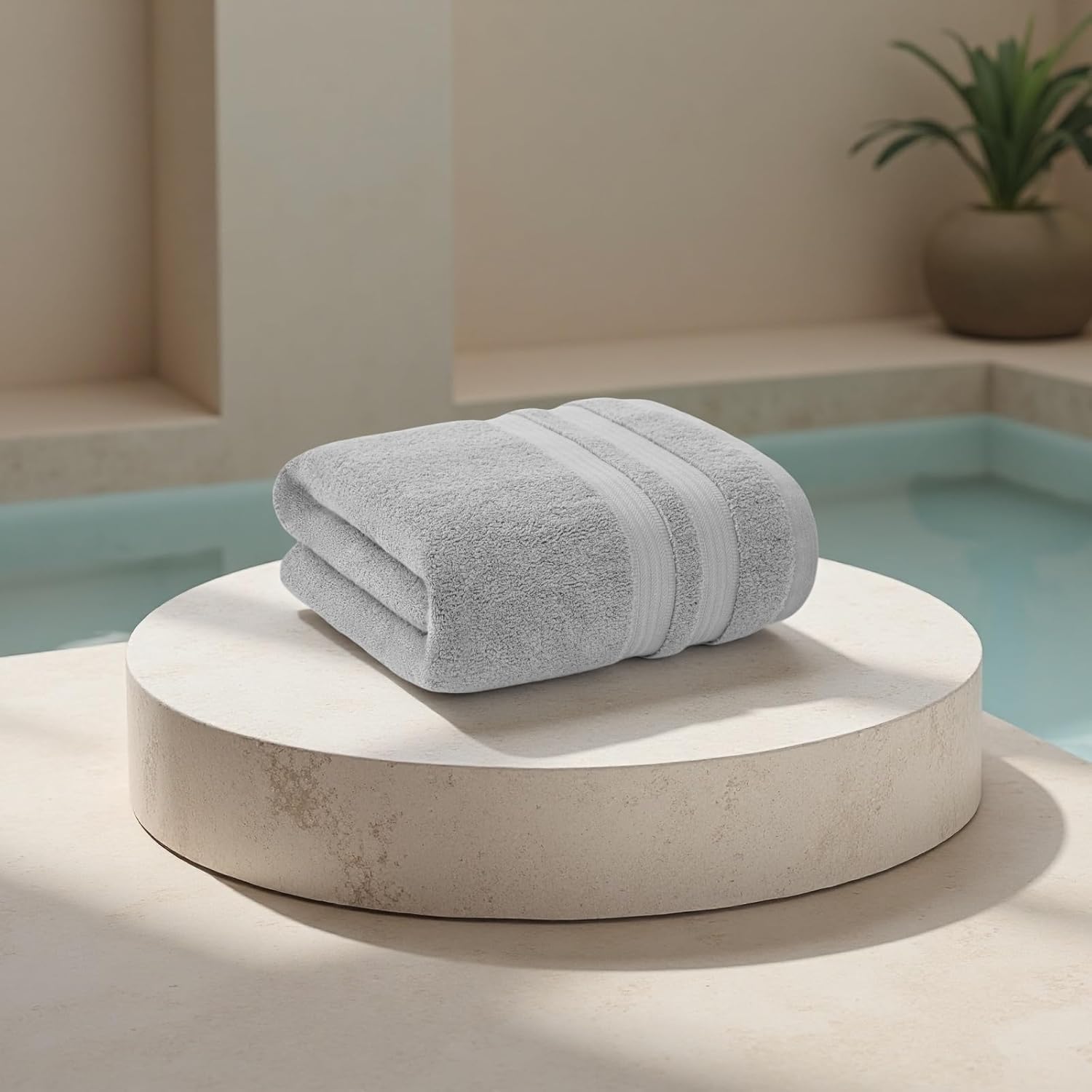 BOSREROY Quick-Dry Gray Bath Sheet, Cotton, 59 X 31.5 in / 150 X 80 Cm, 5A Grade Sanitary, Soft and Odor Resistant